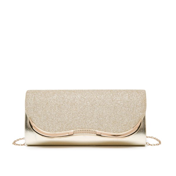 

Glitter Flap Square Bag, Gold