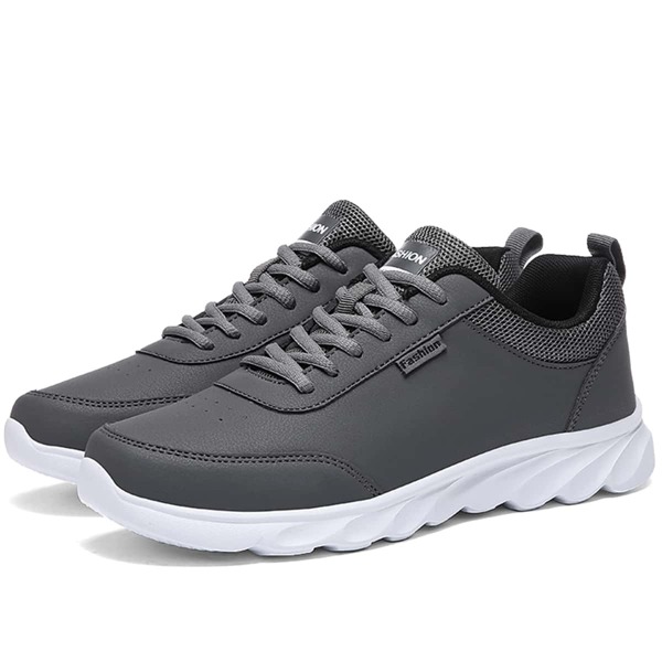 

Men Minimalist Lace-up Front Low Top Sneakers, Grey