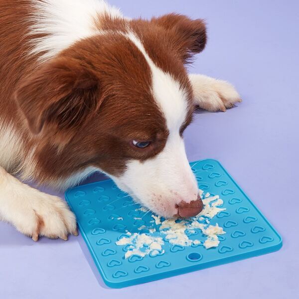 

1pc Heart Design Pet Placemat, Blue