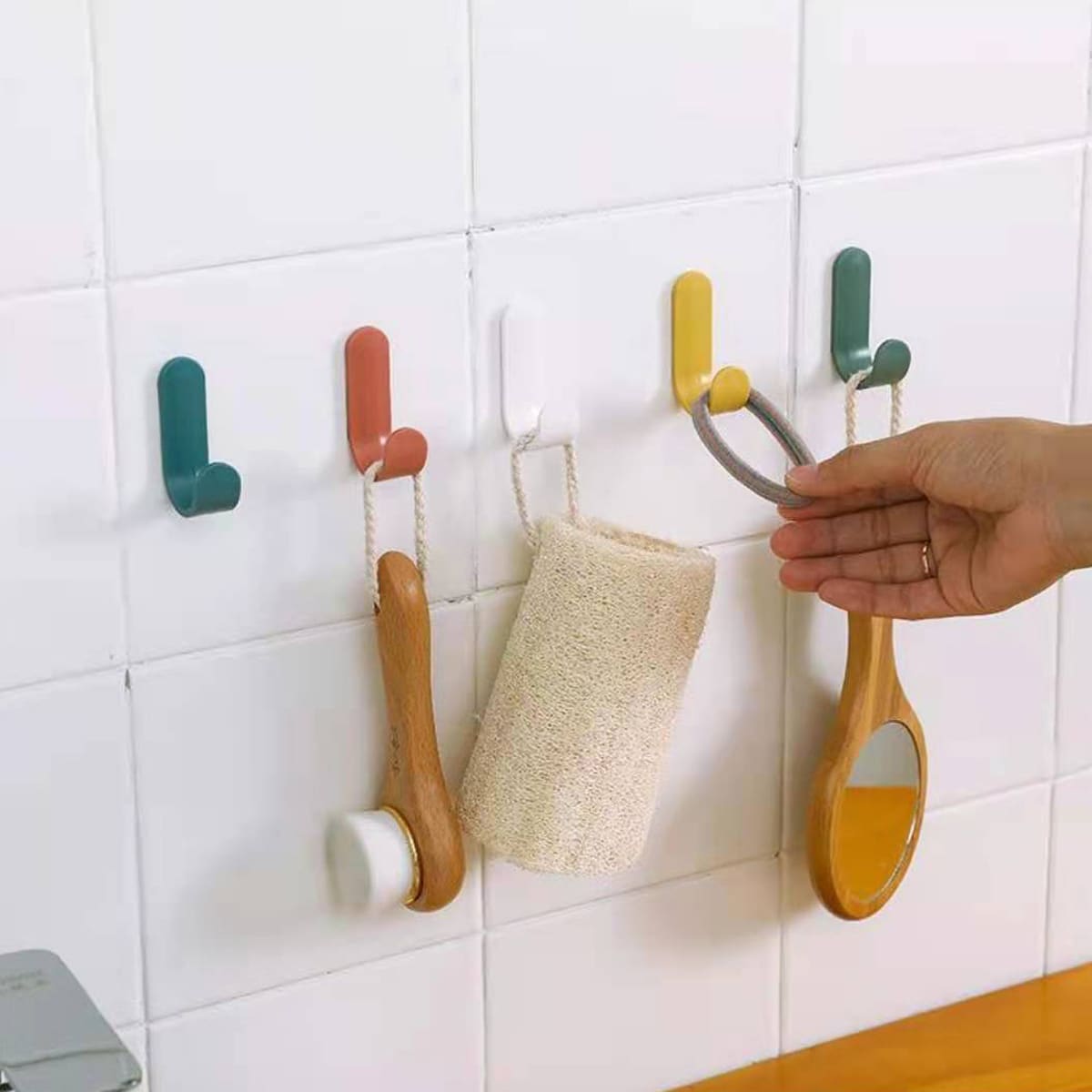 

6pcs Plain Wall Hook, Multicolor