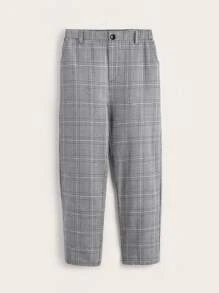 SHEIN Tween Boy 2入組格子縫製褲子 - 彩色 - 查看 6