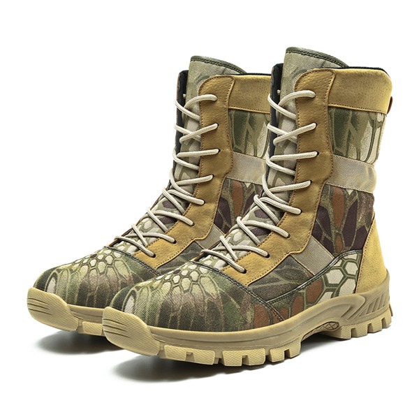 

Men Abstract Fluid Pattern Lace-up Boots, Multicolor