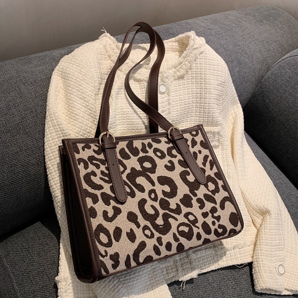 

Contrast Binding Shoulder Tote Bag, Multicolor