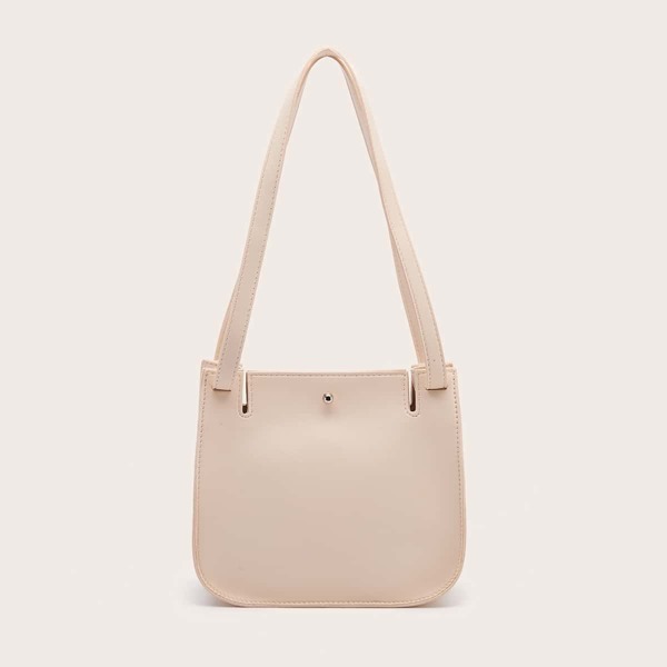 

Letter Graphic Shoulder Tote Bag, Apricot