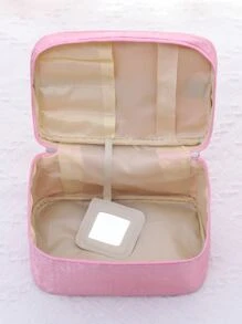 Letter Graphic Makeup Bag , Travel Essentials - Pink - View 2