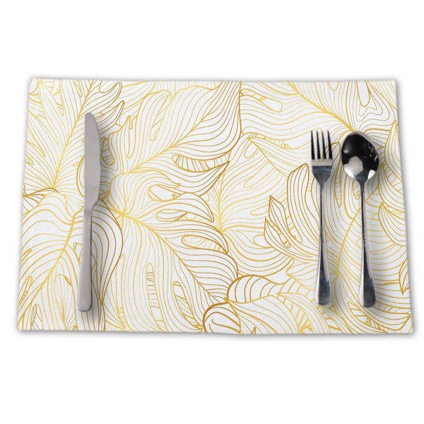 

1pc Leaf Print Placemat, Multicolor