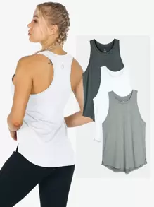 Bộ 3 áo thể thao cổ chữ U phối chữ Y. - Nhiều màu - Xem 1