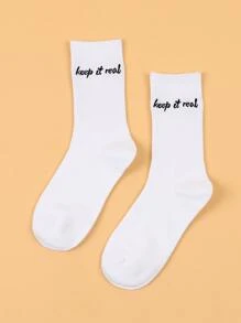 Vớ Crew Graphic Thư - trắng - Xem 1