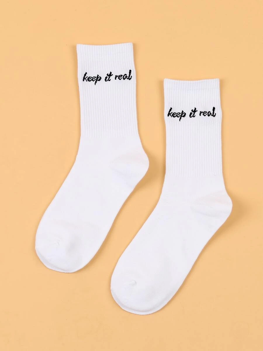 Vớ Crew Graphic Thư - trắng - Xem 1