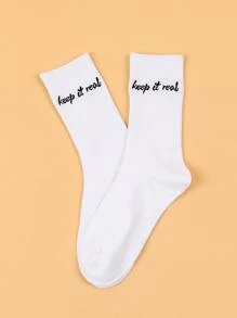 Vớ Crew Graphic Thư - trắng - Xem 2