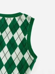 SHEIN Qutie Top tank con patrón de rombo - Multicolor - Ver 5