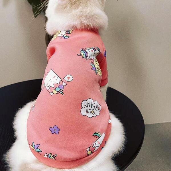 

Unicorn Print Pet Sweatshirt, Pink