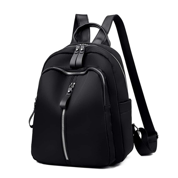 

Zip Front Multi-Compartment Backpack, Black