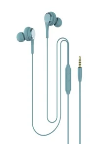 3.5MM Jack HD Microphone Stereo Sound Plain Wired In-ear Headphone - Green - View 1