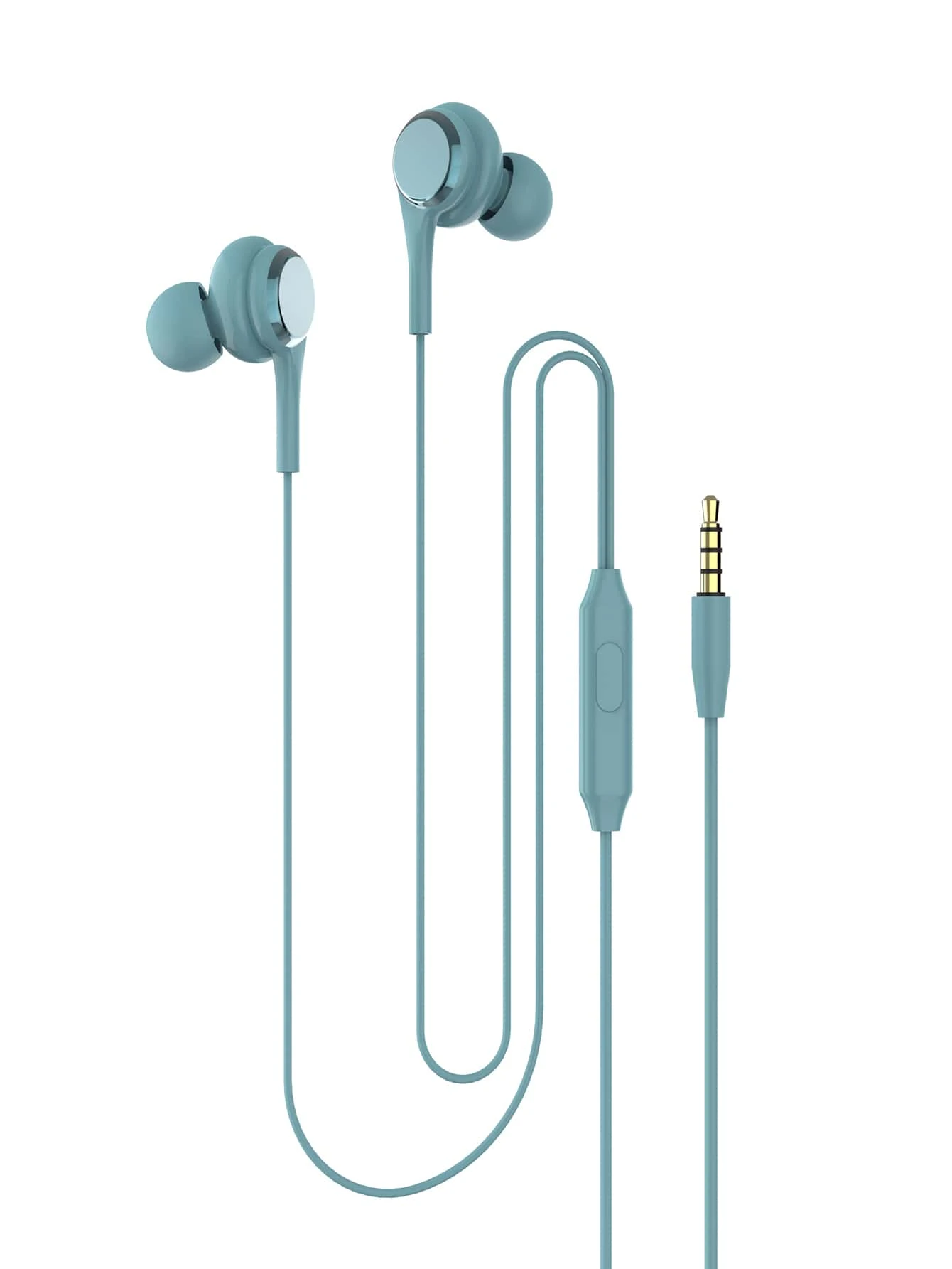 3.5MM Jack HD Microphone Stereo Sound Plain Wired In-ear Headphone - Green - View 1