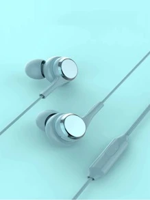 3.5MM Jack HD Microphone Stereo Sound Plain Wired In-ear Headphone - Green - View 2