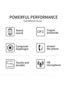 3.5MM Jack HD Microphone Stereo Sound Plain Wired In-ear Headphone - Green - View 5