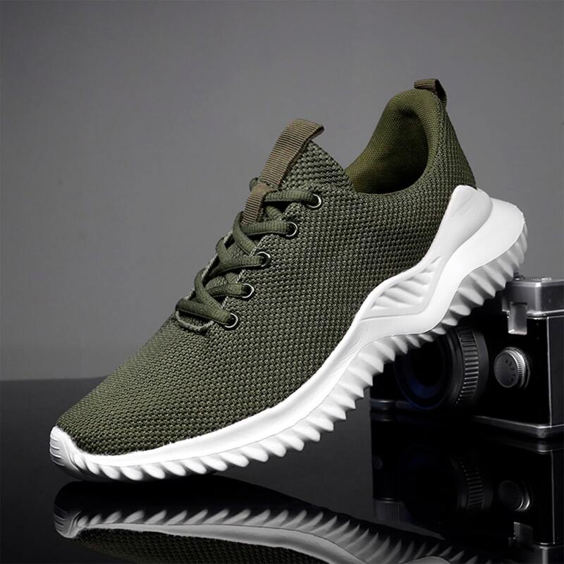 

Guys Minimalist Lace-up Front Running Shoes, Army green