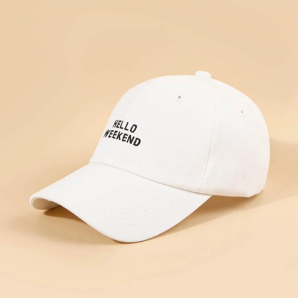 

Guys Slogan Graphic Embroidery Baseball Cap, White