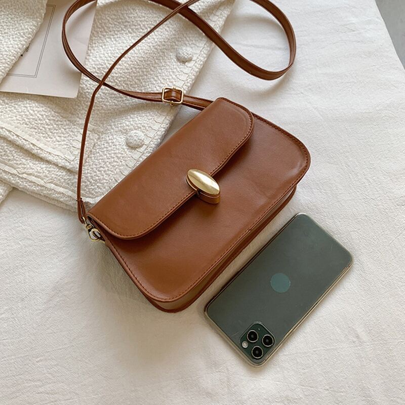 

Minimalist Flap Crossbody Bag, Brown