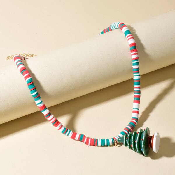 

Christmas Tree Charm Necklace, Multicolor
