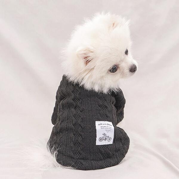 

Letter Graphic Pet Sweater, Black