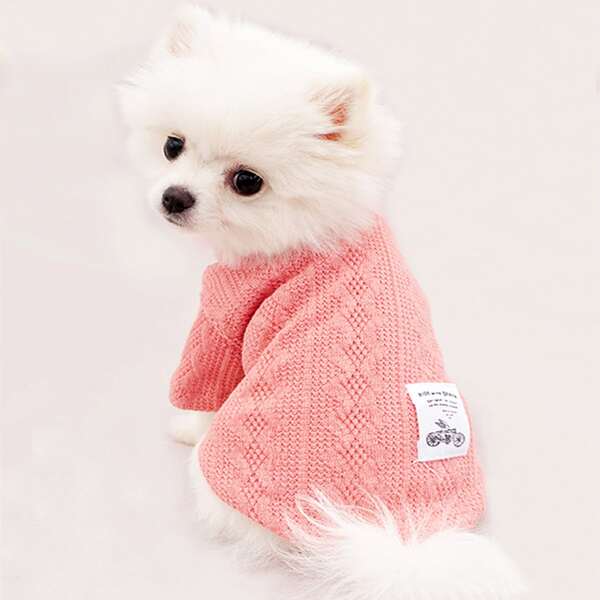 

Letter Graphic Pet Sweater, Pink