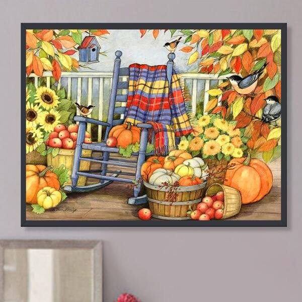 

Pumpkin Print DIY Diamond Unframed Painting, Multicolor