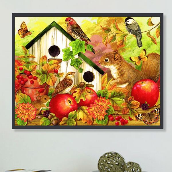 

Bird Print DIY Diamond Unframed Painting, Multicolor
