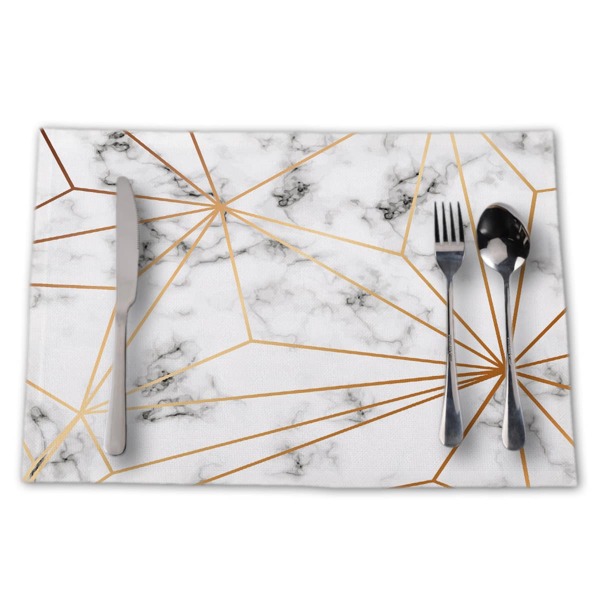 

1pc Marble Print Placemat, Multicolor