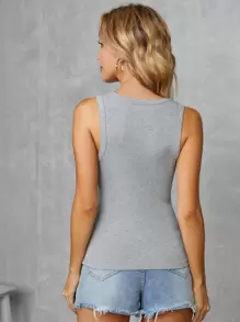 Muchica Top tank tejido de canalé - Gris Claro - Ver 3