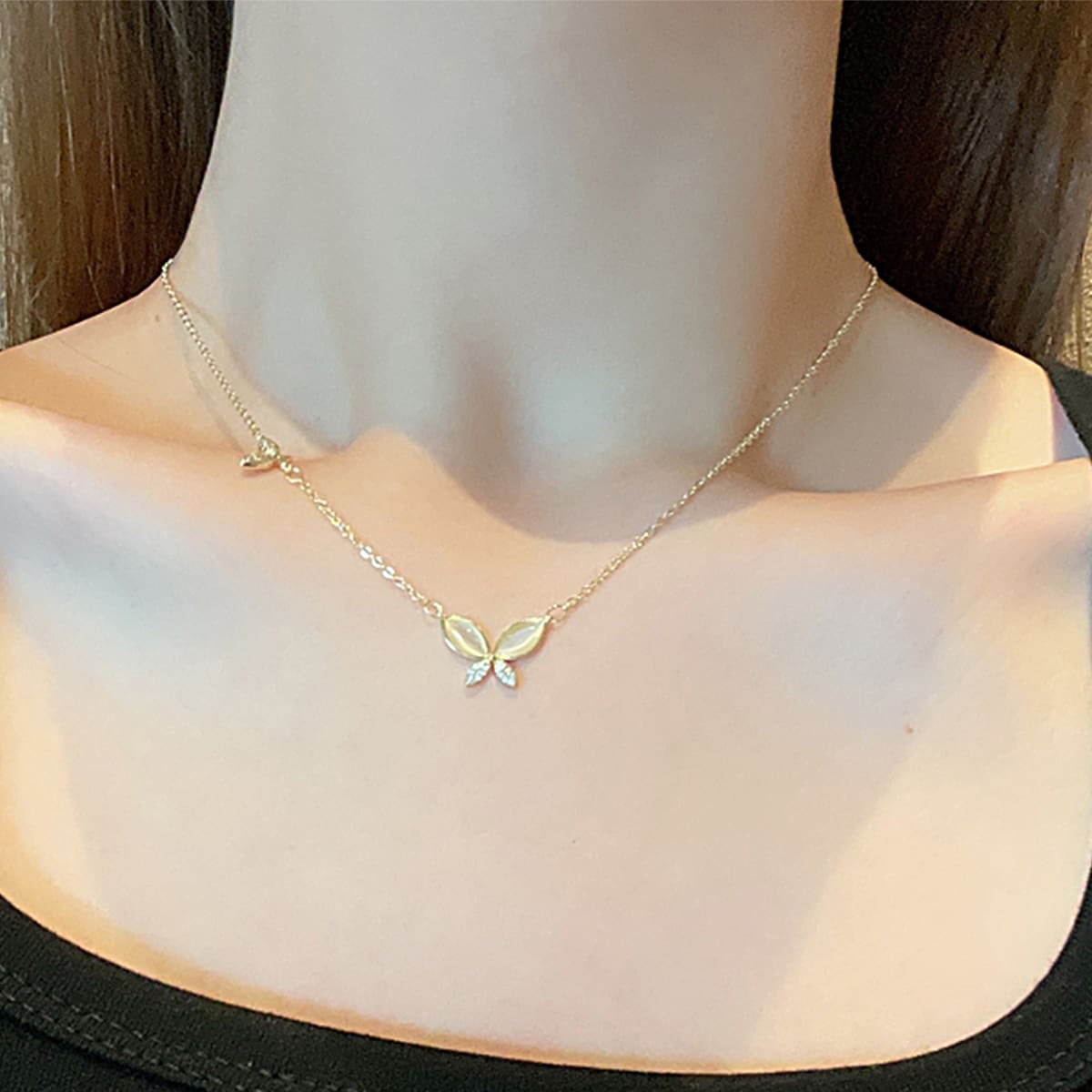 

Butterfly Pendant Necklace, Gold