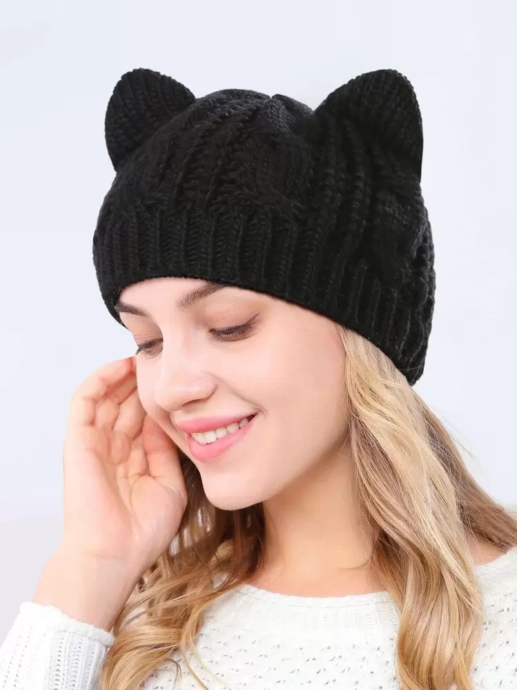 OY 猫耳 ブラックニット帽 OY ~HOLIDAY COLLECTION~】 ・猫耳ビーニー Price : ¥7,590(税込