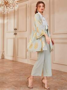 Modelyn Bộ đồ hai mảnh nữ Đồ họa Thanh lịch - Màu xanh Bạc hà - Xem 4
