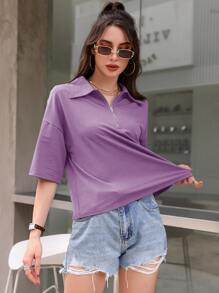 Mulvari Solid Half Zip Tee