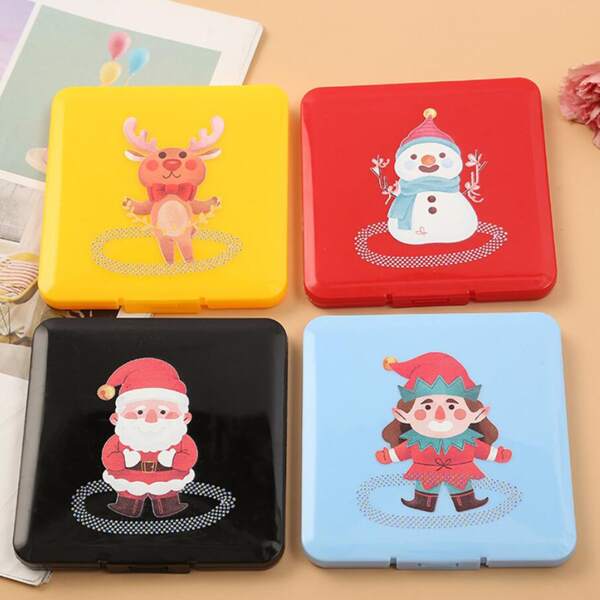 

1pc Christmas Pattern Random Face Cover Storage Box, Multicolor