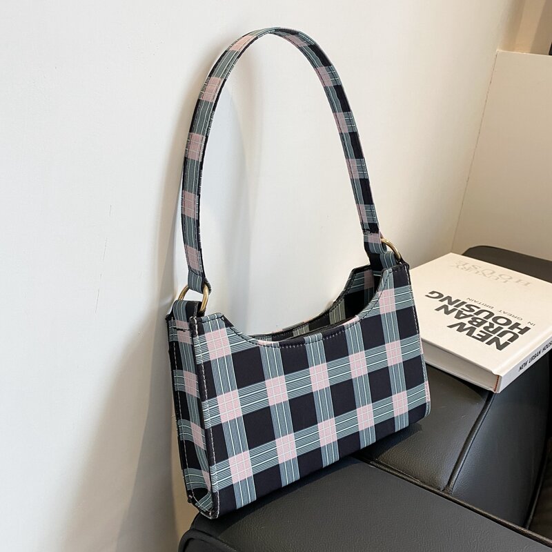 

Plaid Shoulder Bag, Multicolor