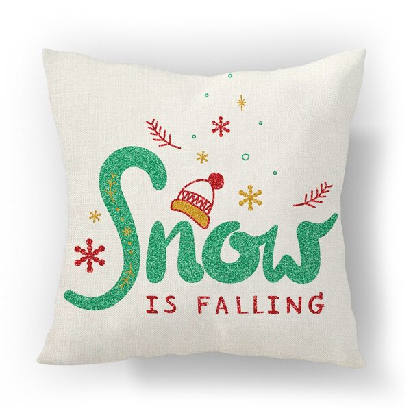 

Christmas Slogan Graphic Waterproof Outdoor Cushion Cover Without Filler, Multicolor