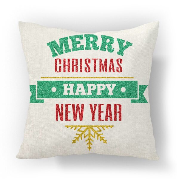 

Christmas Slogan Graphic Waterproof Outdoor Cushion Cover Without Filler, Multicolor