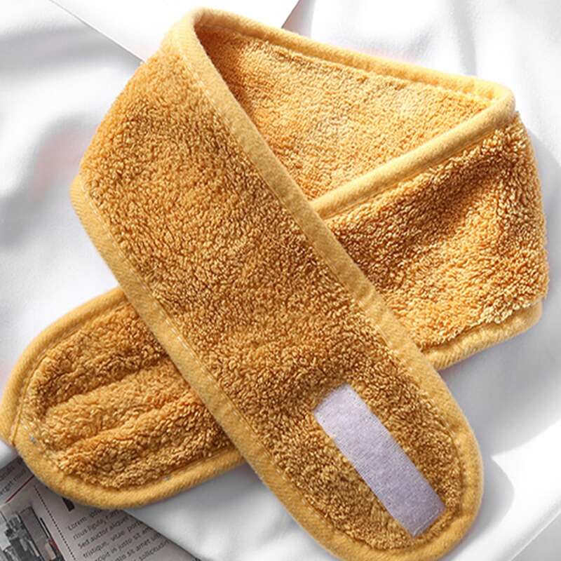 

1pc Solid Color Bath Headband, Yellow