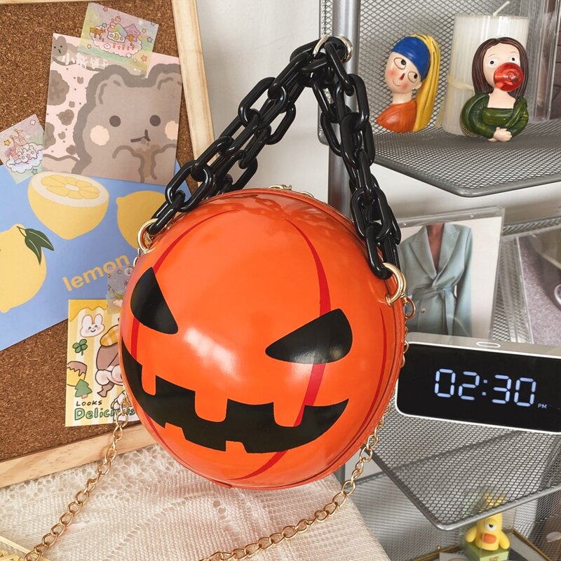 

Halloween Graphic Satchel Bag, Orange
