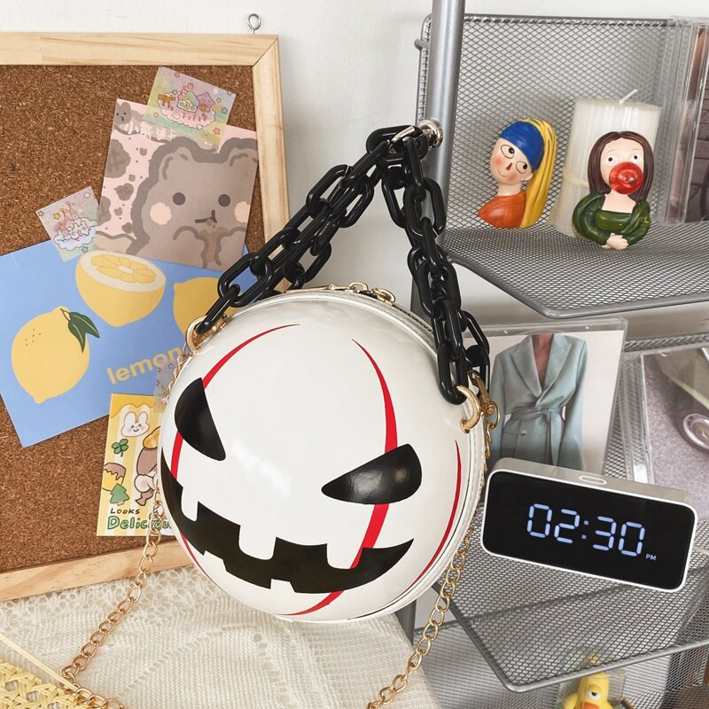 

Halloween Graphic Satchel Bag, White