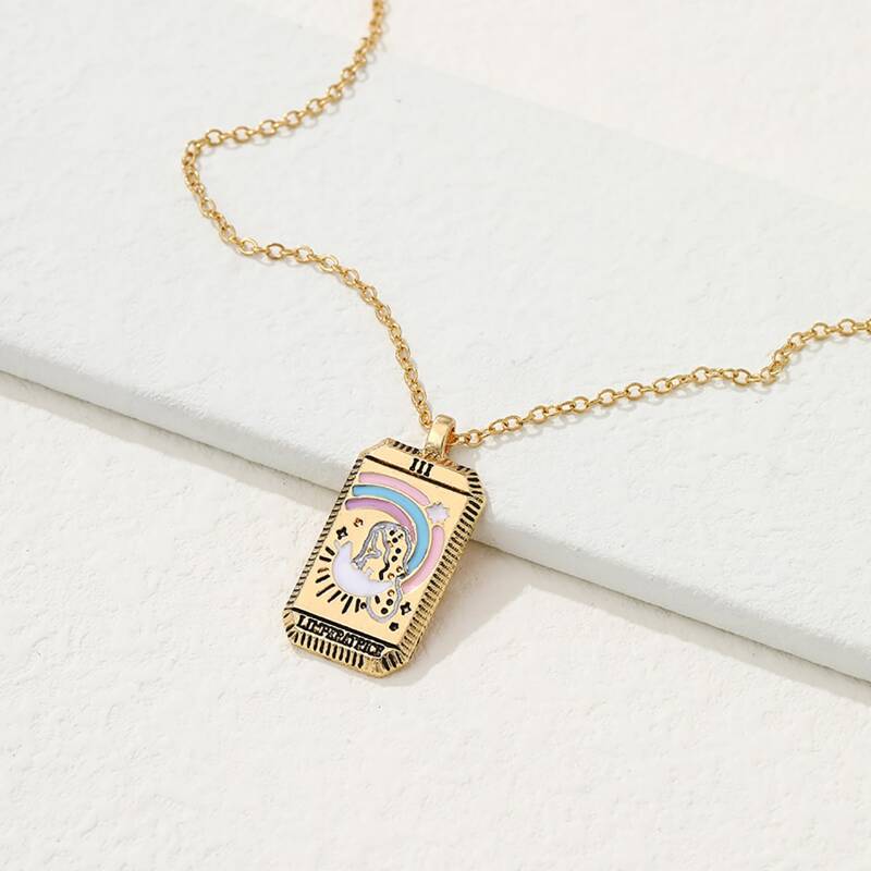 

Geo Pendant Chain Necklace, Gold