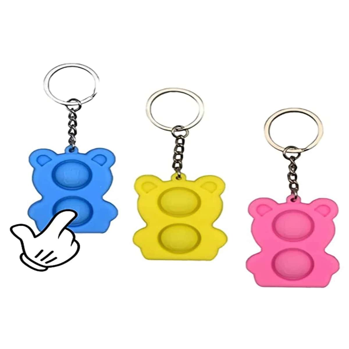 

1pc Bear Shaped Random Color Push Pop Bubble, Multicolor