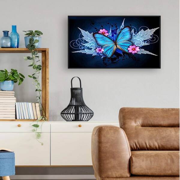 

Butterfly Print DIY Diamond Unframed Painting, Blue