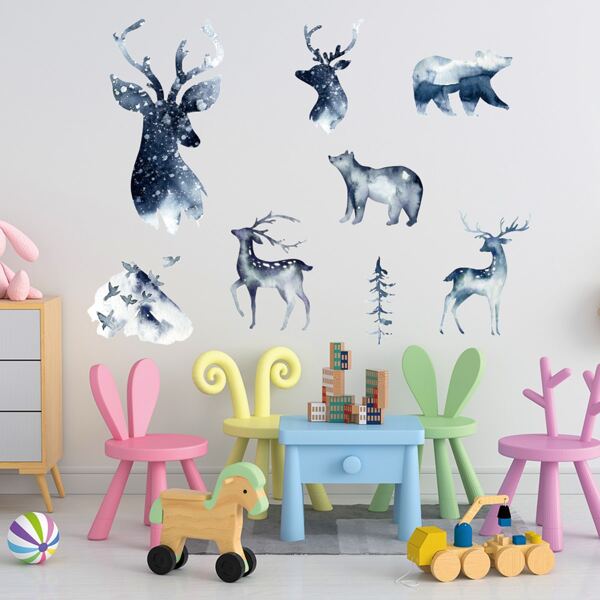 

Elk Print Wall Sticker, Multicolor
