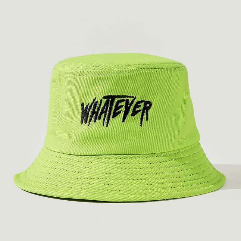 

Letter Graphic Embroidery Bucket Hat, Green