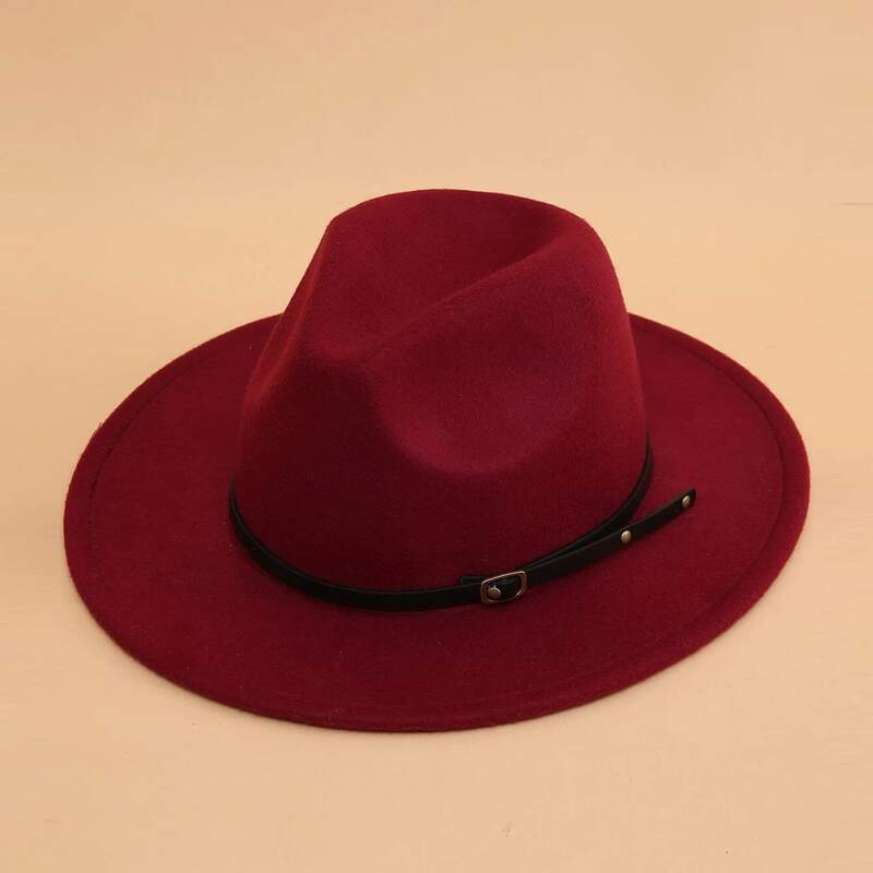 

Belt Decor Floppy Hat, Burgundy