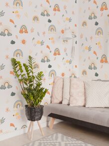 2pcs Self-Adhesive PVC Wall Sticker,Creative Cartoon Graphic Waterproof Wall Decal For Living Room,Stickers,Wall Decal, Vinyl Decal For Home Decorations,Spring Decoration Items Refresh Your Home,Rama Decoration Stickers - Multicolor - View 4