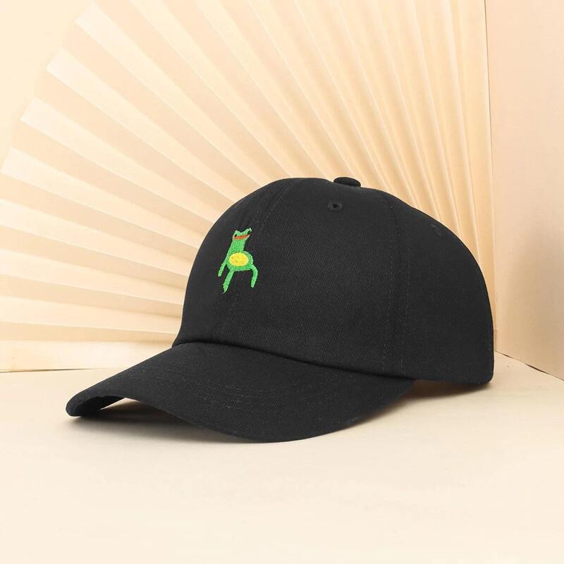 

Frog Embroidery Baseball Cap, Black